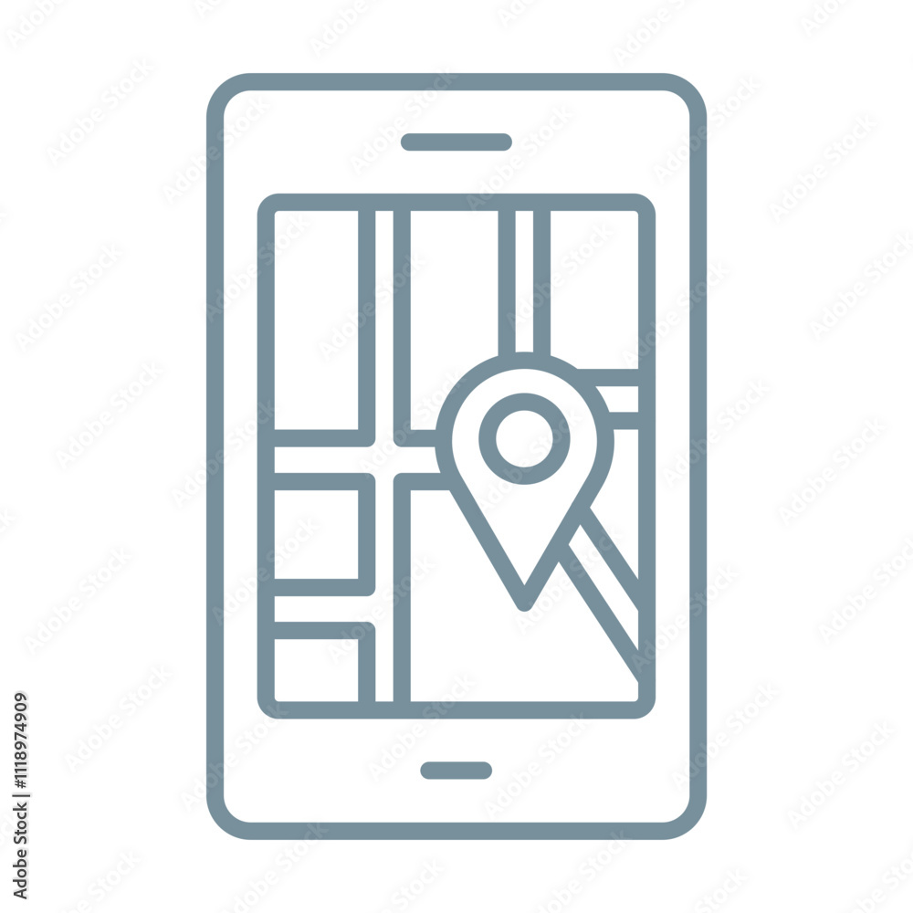 Mobile Map Icon Mobile Map Icon