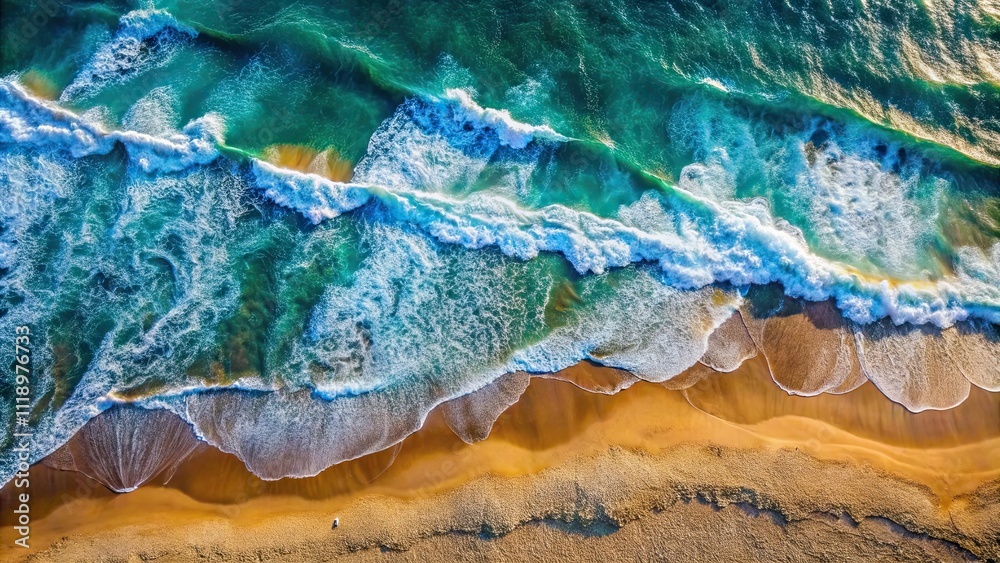 Aerial view of waves crashing on a sandy beach , ocean, beach, waves, aerial, scenic, water, nature, coastline, seascape Aerial view of waves crashing on a sandy beach , ocean, beach, waves, aerial, scenic, water, nature, coastline, seascape