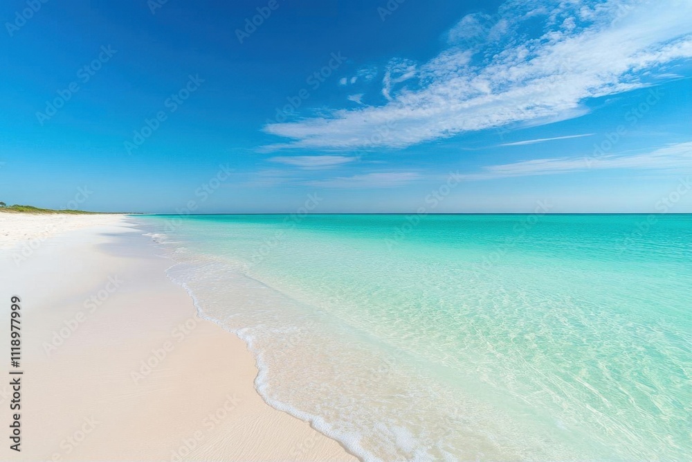 Serene beach with clear turquoise water and soft white sand. Serene beach with clear turquoise water and soft white sand.