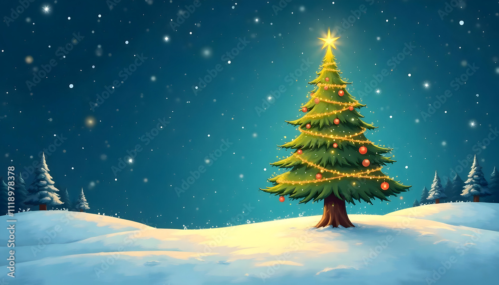 christmas tree in snow christmas tree in snow