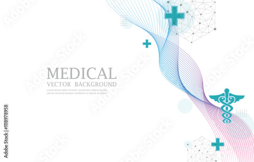 Abstract vector medical wallpaper.futristic.medical icons.white background.