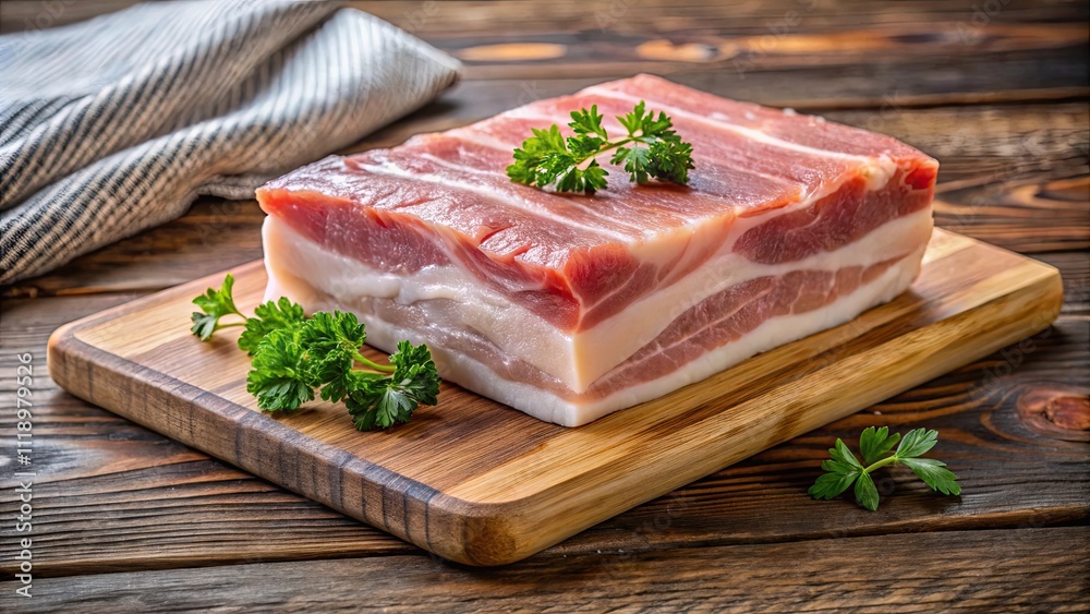 Fresh pork belly block on wooden board, pork, belly, block, wooden, board, fresh, raw, meat, ingredient, protein, cuisine, food Fresh pork belly block on wooden board, pork, belly, block, wooden, board, fresh, raw, meat, ingredient, protein, cuisine, food