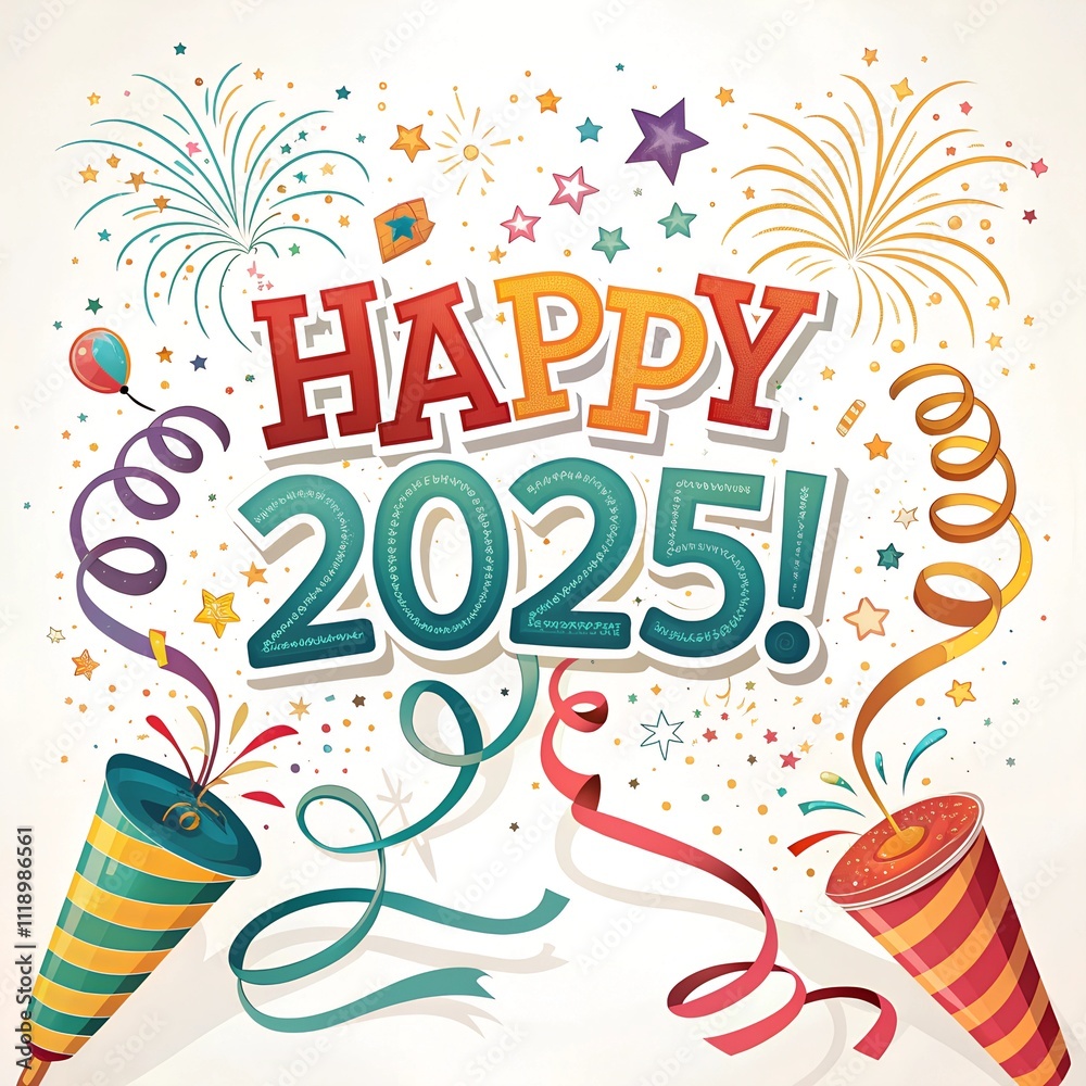 Obraz premium Celebrate 2025 with Stunning Typography Designs