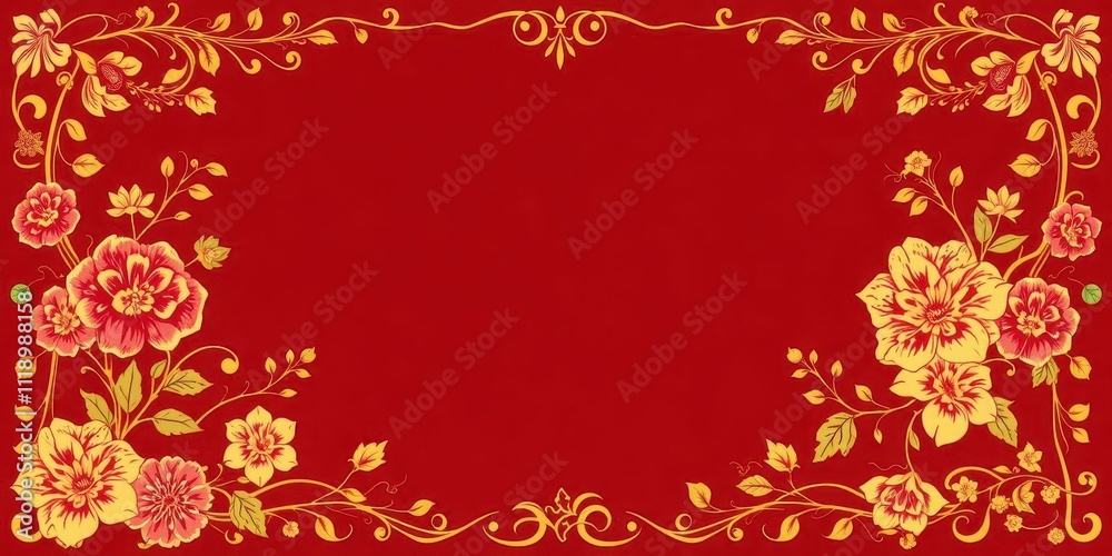 An elegant royal floral wallpaper design featuring intricate golden vines and blooming flowers on a deep burgundy background, burgundy, elegant An elegant royal floral wallpaper design featuring intricate golden vines and blooming flowers on a deep burgundy background, burgundy, elegant