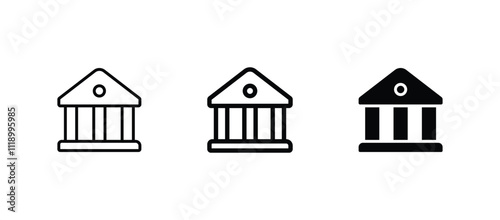 Bank building icon vector. bank symbol icon	