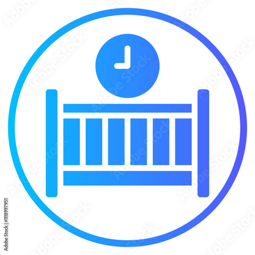 baby bed gradient icon