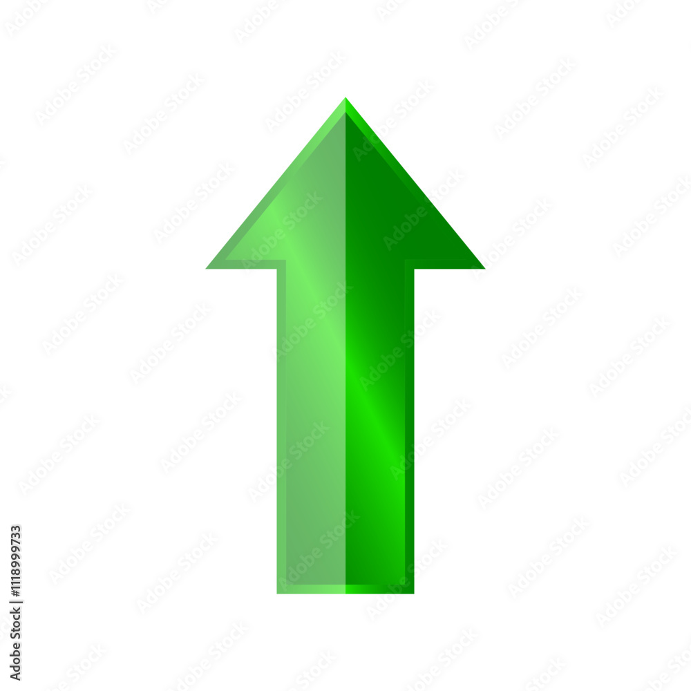 up side going green arrow 3d icon isolated up side going green arrow 3d icon isolated
