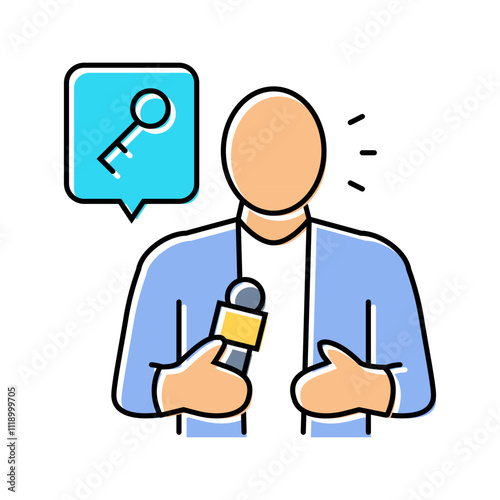 keynote speaker virtual conference color icon vector. keynote speaker virtual conference sign. isolated symbol illustration