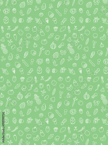 野菜果物キノコの壁紙イラスト