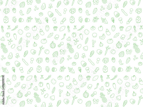 野菜果物キノコの壁紙イラスト