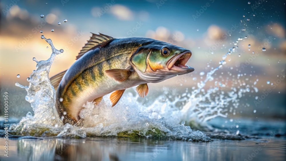 Close up of a fish leaping out of the water, fish, jumping, out, water, splash, wildlife, nature, close-up, aquatic