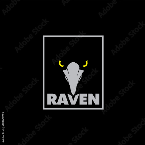 Crow head silhouette vector illustration