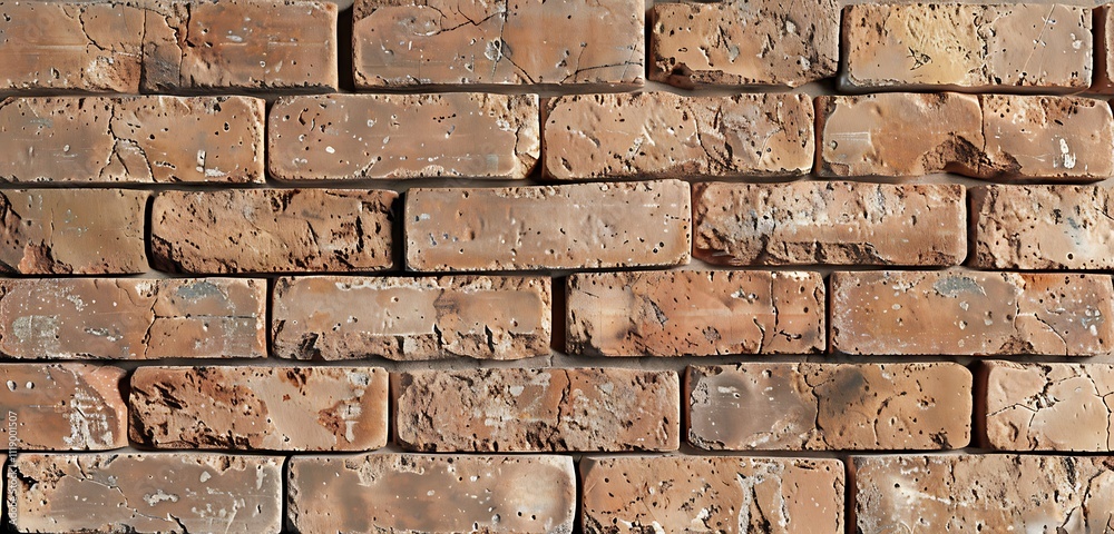Minimalist flat lay texture featuring an empty brick wall with layers of seven bricks in muted earthy colors, enhancing the rustic charm of urban living spaces. Minimalist flat lay texture featuring an empty brick wall with layers of seven bricks in muted earthy colors, enhancing the rustic charm of urban living spaces.