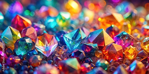 Abstract multicolored crystal background with vibrant and shimmering colors, crystal, abstract, colorful, vivid