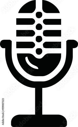 podcast microphone logo vector symbol templqte.