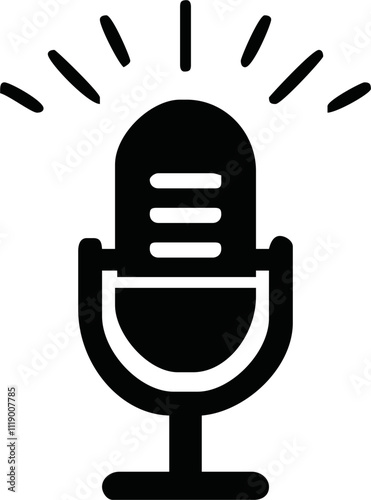 podcast microphone logo vector symbol templqte.