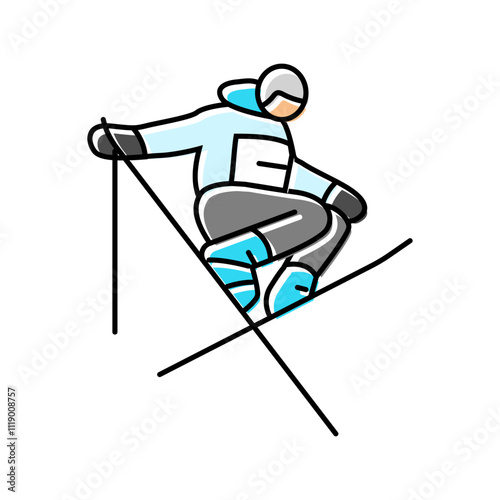 freestyle skiing winter sport color icon vector. freestyle skiing winter sport sign. isolated symbol illustration