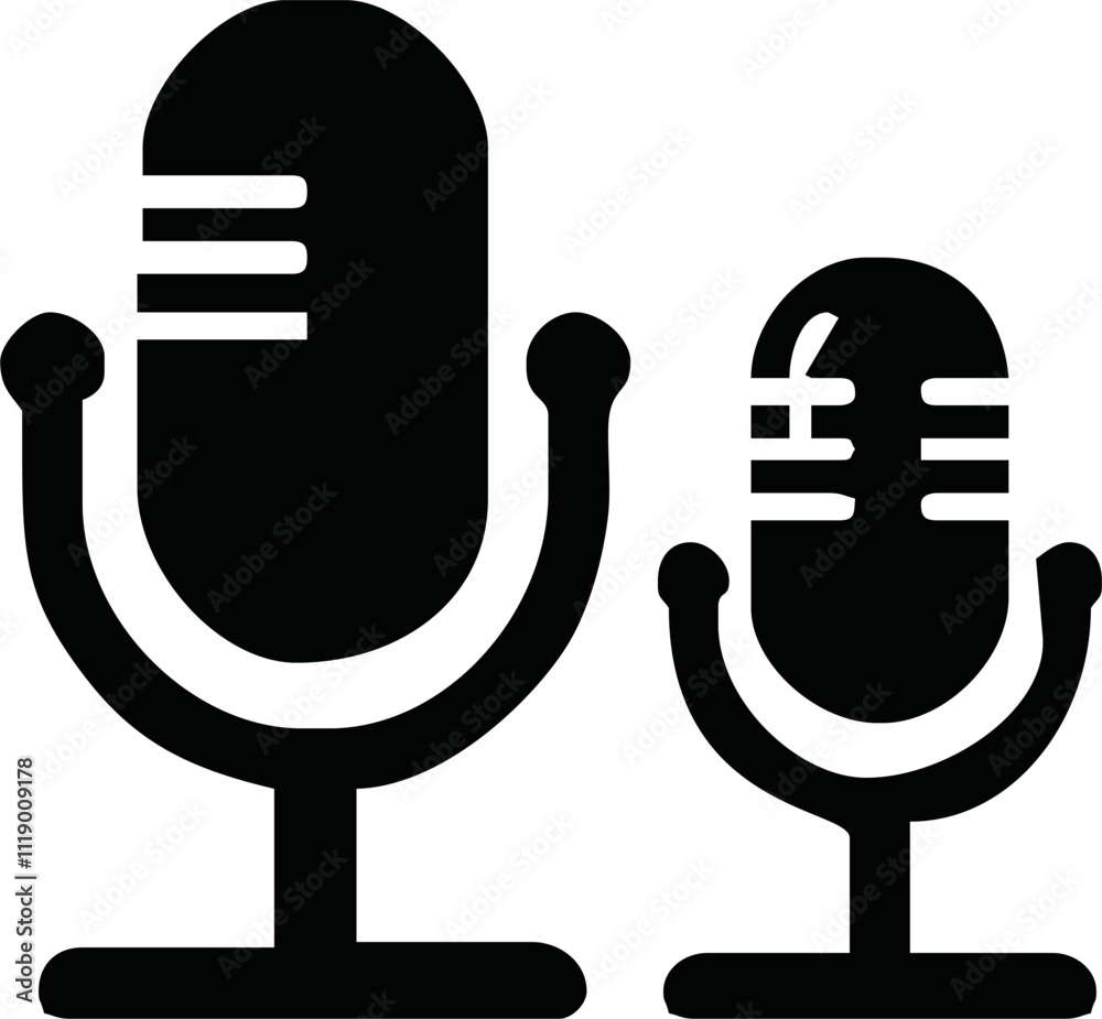 podcast microphone logo vector symbol templqte.