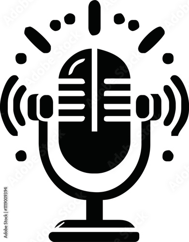 podcast microphone logo vector symbol templqte.