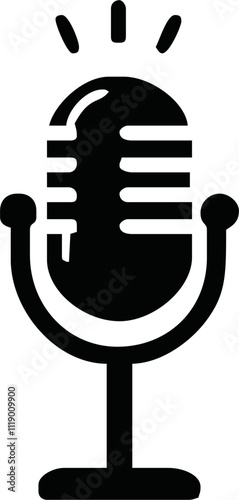 podcast microphone logo vector symbol templqte.