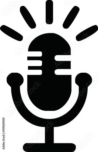 podcast microphone logo vector symbol templqte.