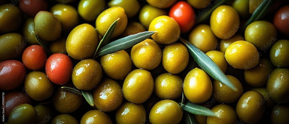 Close-up Shot of Fresh Green Olives in Chiaroscuro Lighting Close-up Shot of Fresh Green Olives in Chiaroscuro Lighting