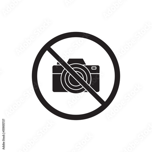 photo and video prohibited sign flat icon vector