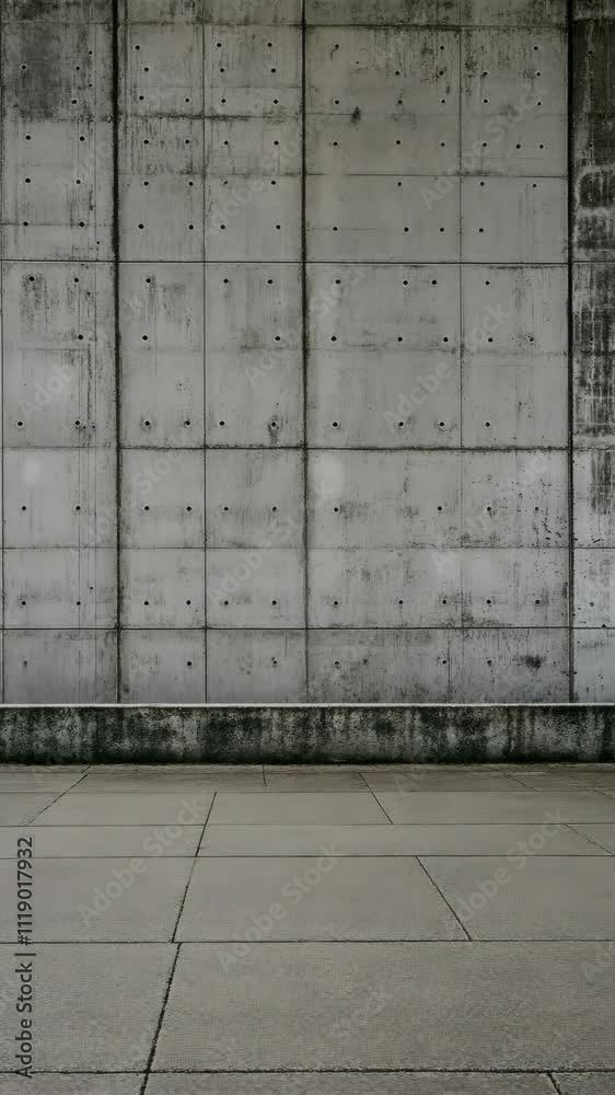 Concrete wall and floor create an urban backdrop in a minimalist architectural setting Concrete wall and floor create an urban backdrop in a minimalist architectural setting