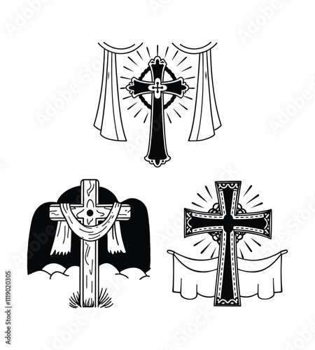 Christian element silhouette vector