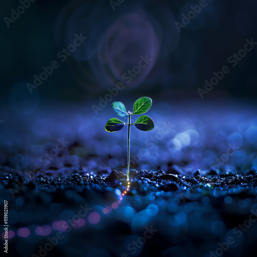 Futuristic abstract plant illustration