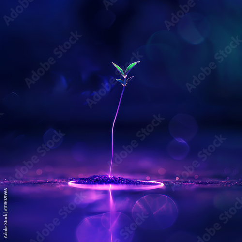 Futuristic abstract plant illustration