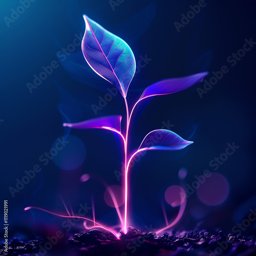 Futuristic abstract plant illustration