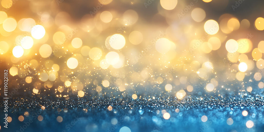 Sparkling Bokeh Lights on Blue Background Sparkling Bokeh Lights on Blue Background