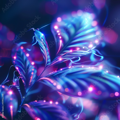 Futuristic abstract plant illustration