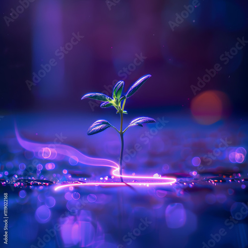 Futuristic abstract plant illustration