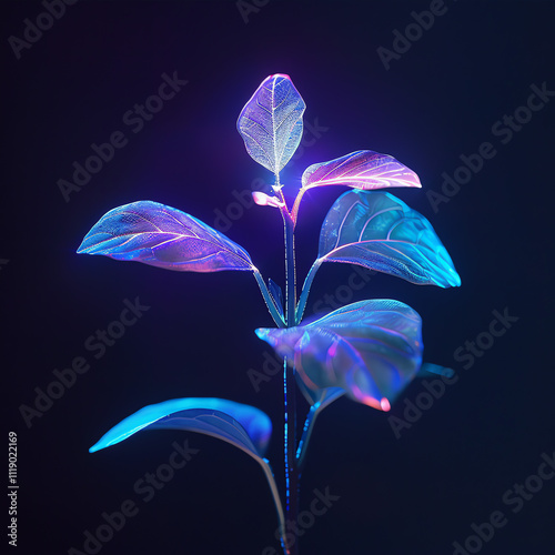 Futuristic abstract plant illustration