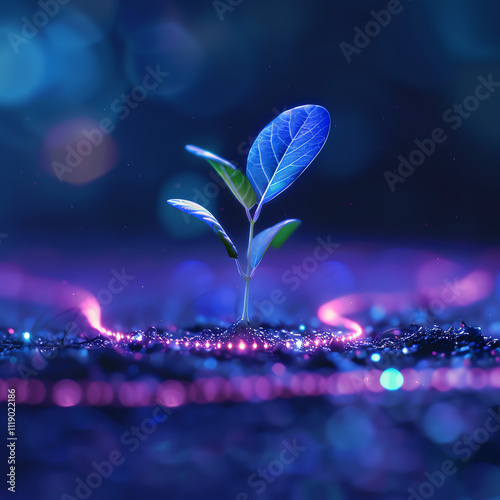 Futuristic abstract plant illustration