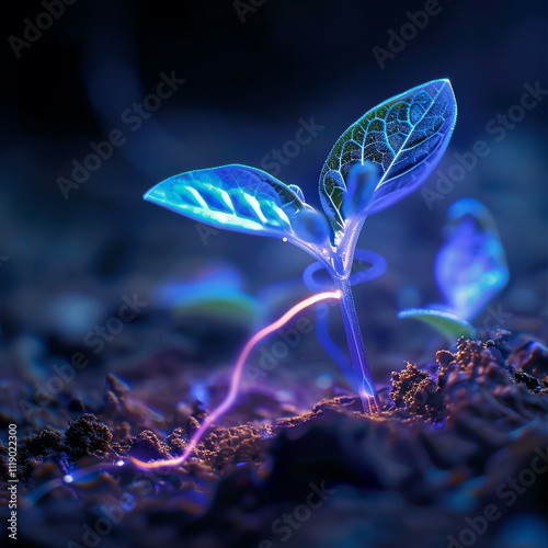 Futuristic abstract plant illustration