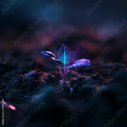 Futuristic abstract plant illustration