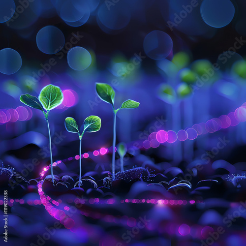 Futuristic abstract plant illustration