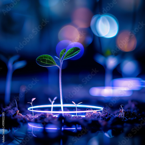 Futuristic abstract plant illustration