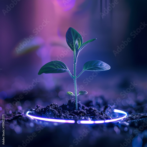 Futuristic abstract plant illustration