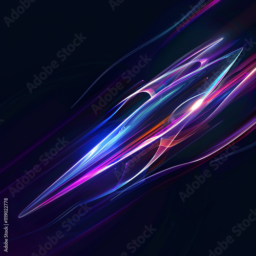 Futuristic abstract rocket illustration for business growth 