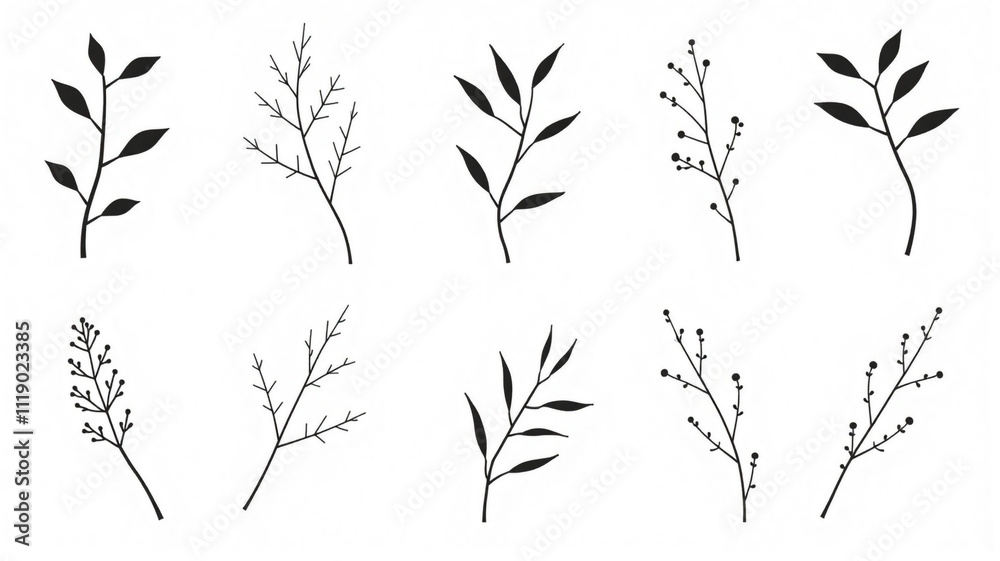 Naklejka premium set of silhouettes of trees