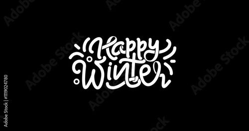 Wallpaper Mural Happy Winter Text Animation - Beautiful Handwritten Animation with Alpha Channel, Easy to Integrate into Any Video, Perfect for Holiday Greetings, Seasonal Promotions, and Festive Projects Torontodigital.ca