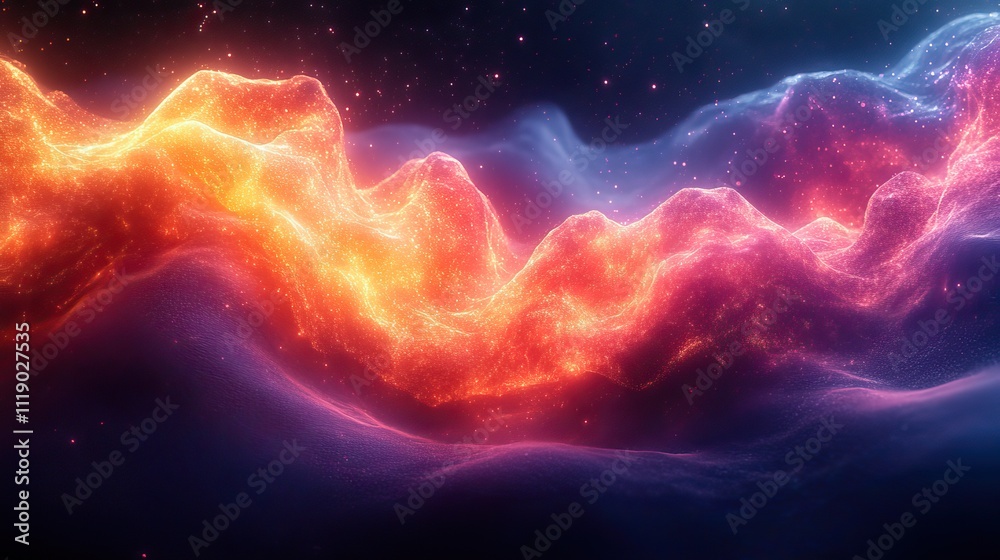 This vibrant graphic displays a wave pattern in a spectrum of colors, representing data fluctuations This vibrant graphic displays a wave pattern in a spectrum of colors, representing data fluctuations