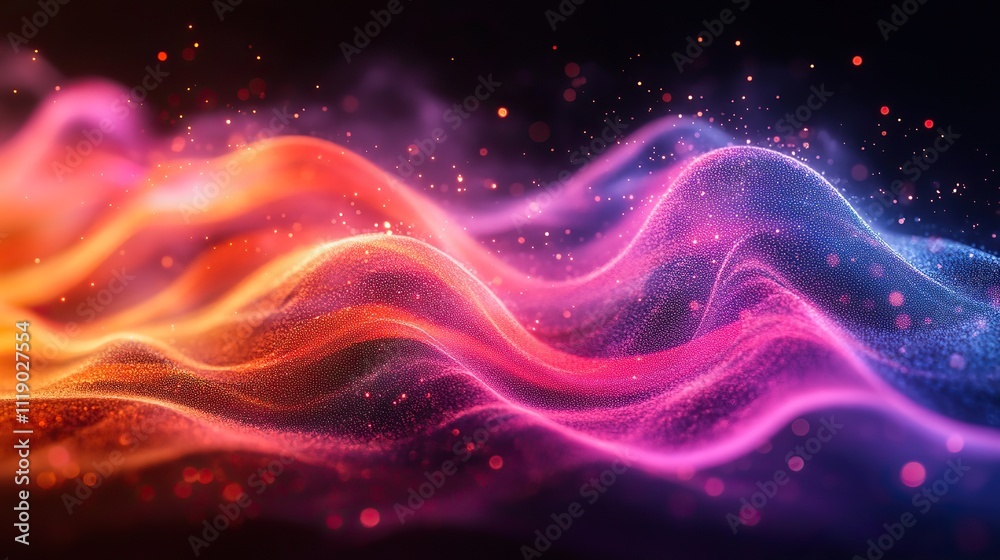 This vibrant graphic displays a wave pattern in a spectrum of colors, representing data fluctuations This vibrant graphic displays a wave pattern in a spectrum of colors, representing data fluctuations