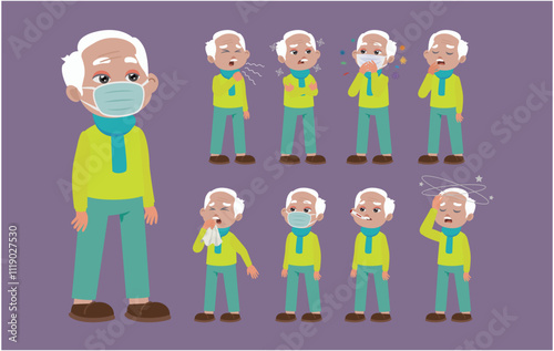 Sick old people with different symptoms