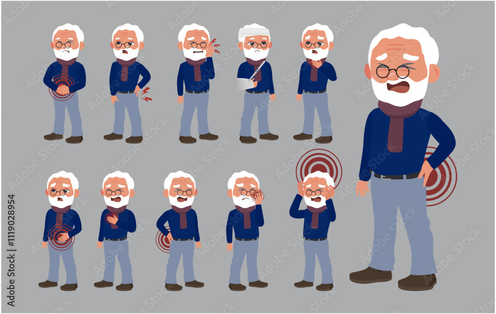 Sick old people with different symptoms Sick old people with different symptoms