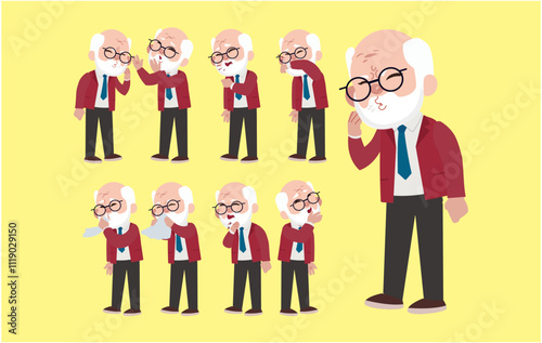 Sick old people with different symptoms